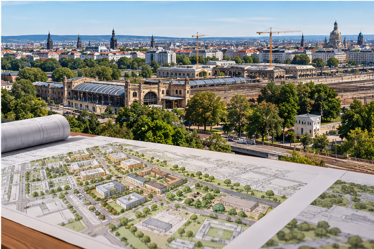 Neue Bebauungspläne für den Alten Leipziger Bahnhof Dresden: Entwicklung, Denkmalschutz und Bürgerbeteiligung bis zum 27. November 2026.